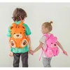 3D cartoon rosa urso sacos de escola para meninos meninos cute design cão mochila criança criança jardim infantil crianças mochila 211021