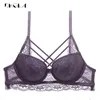 Bandaggio classico Braccia Braccia Push Up Brassiere A B C Cup Coppa di cotone spessa biancheria intima sexy reggiseni ricamo di pizzo raccogliere le donne lingerie 211110