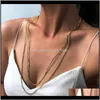Chains & Pendants Jewelrycuban Link Choker Chain Necklace For Women Girls Mti Layer Curb Gold Color Necklaces Punk Trendy Jewelry Statement