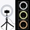 Justerbara vikbara selfie monopoder bärbara stativ för Beauty Video Live Broadcast Streaming med 10 eller 6 tum LED Selfies Light Ring