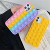 Coque de téléphone pop-it-fidget en Silicone, étui anti-anxiété, jouet anti-stress, pour iPhone 13 12 11 Pro Max XS XR Samsung S20