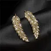 Stud Earrings For Women Delicate Feather & Leaf Shaped Silver Gold-Colour Party Daily Gift Fashion Jewelry242g