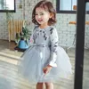 Retail Spring Autumn Easter Girl Fluffy Dress Floral Tiered Gauze Long Sleeve Princess Children Clothing 2-6 Years E88346 210610