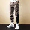 Automne Ly Designer Mode Hommes Jeans Patchs Épissés Casual Pantalon Cargo En Velours Côtelé Salopette Streetwear Hip Hop Joggers Pantalon