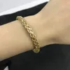 Bracelet en maille torsadée 18k pour hommes et femmes, manchette en acier inoxydable, couleur or creux, ne se décolore pas, bijoux à la mode