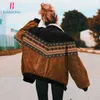 여성 빈티지 코튼 재킷 코트 가을 패션 의류 인쇄 outwear 느슨한 탑 보헤미안 긴 소매 여성 우아한 streetwear 211014