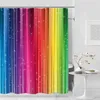 Nowoczesne paski Rainbow Curtain Decor Wodoodporne Poliester Ekologiczne zasłony Łazienka Dekoracja Douchegordijn 210915