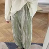 CHEERART Pantaloni a gamba larga estivi a costine Pantaloni donna Tie Dye Elastico a vita alta Blu Verde Palazzo allentato Streetwear 211115