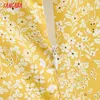Tangada Summer Femmes Fleurs jaunes Imprimer Style français Robe longue avec Slash Manches courtes Dames Sundress 1F189 210609