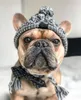 Autumn and winter fur ball keeps warm and windproof puff ball knitting method dog fighting hat hot new pet headgear 107 V2