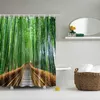 Hsinchu Forest Trees Landscape Printing 3d Shower Curtain Waterproof Polyester Fabric Washable Bathroom Shower Curtain 210609