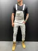 Herrlast denim pantcamouflage jeans jumpsuits hi street nödställda denim hakgängs overaller för man suspender byxor s - 3xl runt midjan