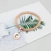 Braccialetto del braccialetto della rosa dell'oro 3pcs / set Braccialetti di fascino rotondo etnico con le donne elastiche dei pendenti