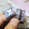 925 SilverPlated Rings Super Flash Gemstone MicroInlaid Zircon Men Women Ring Color Zirconium Fashion Exaggerated Mixed Batch7547504