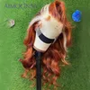 Lace Wigs Blonde 613 Frontale pruik HD Transparant gember voorste full -gekleurd menselijk haar hoogtepunt Deep Wave Orange63619501624858