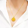 Chaîne pendentif fleur creuse en or jaune 18 carats, breloque remplie, bijoux en filigrane pour femmes, joli cadeau