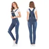 Mode Femmes Baggy Denim Cross Border Spécial Jeans Bib Pleine Longueur Globale Solide Lâche Casual Combinaison Jarretelle 210922