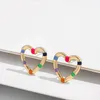 Einfache Liebe Herz Metall Kleine Ohrstecker für Frau Mode Bunte Tropfende Öl Aussage Ohrringe Trendy Schmuck Geschenke