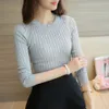 Winter Warm Knitted T Shirt Women Autumn Winter Tee Shirt Femme Tshirt Warm Long Sleeve T Shirt Vetement Femme Super Stretch 210317