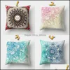 Cushion/Decorative Pillow Home Textiles & Garden Bohemian Boho Er Decorative Pillowcase Floral Cushion Case 45*45Cm Neck Travel Sofa Throw D