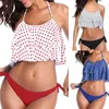 Maillots de bain pour femmes Volants Taille haute Maillot de bain Sexy Dot Bikini Set 2021 Style Brésilien Femmes Summer Beach Wear Bikinis