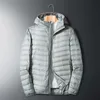 Hiver marque de mode Ultra léger duvet de canard veste hommes coréen Streetwear plumes manteaux col montant chaud hommes vêtements 210927