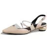 Meotina Mulheres Slingbacks Sapatos Natural Genuíno Couro Estranho Estilo Saltos Sapatos Transparentes Buckle Senhoras Sapatos Grande Tamanho 33-42 210608