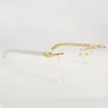 アクセサリー男性用のゴールド女性メンガースフレーム自然ランダム透明な透明ホーンクリアバッファローガラスフレームGVJBT9350739
