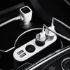 HOCO Car Charger 3 Sockets Cigarette Lighter Adapter Splitter 2 USB Car-Charger with Digital Display Voltage Meter Mobile Phones