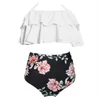 Mother Daughter Swimsuit Family Look Mommy and Me Bikini Clothes Ruffle Mom Swimwear Matching 210724