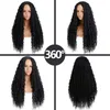 Perucas sintéticas afro kinky encaracolado perucas para mulheres negras longas ondas profundas perucas de cabelo resistente ao calor meia mão amarrada cosplaly partyfactory direc