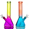 Großhandel Regenbogen 25 cm Glas Becher Bohrinsel Bong Frosted Shisha Bunte Glastabak Wasserbong mit Downsteam