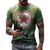 Homens camisetas Retro Short-manga t-shirt 3D impressão em torno do pescoço étnico alfabeto étnico moda casual harajuku camisa roupas cavalo 2021