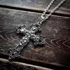 Pendant Necklaces Large Detailed Floral Cross Necklace Classical Tone Goth Punk Gothic Jewellery Fashion Statement Men Women Gift Steam
