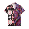 2022 Men's Casual Vintage Chequered Shirts Short Sleeve Summer Hawaiian Bowling Shirt Skinny Fit Various Pattern Man Clothes 235E