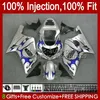 Injectievorm voor Suzuki GSXR750 K1 GSXR 600 750 cc 2001 2002 2003 Bodys 37NO.16 GSXR600 GSXR-750 GSXR-600 01-03 600CC 750CC GSX-R750 01 02 03 OEM Fairing Blue Silvery