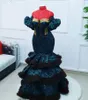 Nigerian ASO EBI Mermaid bal sukienki koronki afrykańskie krótkie rękawy plus size frezowanie sukni wieczorowa Robe de soirée de mariage abiye