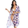 Bikini cover up vrouwen losse zonnebrandcrème 2021 zomer sluier blouse sexy strand jurk badkleding vrouw badmode coverup x0726