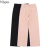 Nbpm mode lavé Baggy jean femme taille haute Streetwear filles Denim pantalon pantalon noir blanc rose printemps été 210529