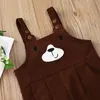 2021 Newbrown Baby Kleidung Strampler Mode Frühling Herbst Infant Overalls Braun Hosenträger Bär Gedruckt Junior Overall Kinder Kleidung