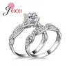 Cluster ringar Infinity Cubic Zirconia 925 Sterling Silver Par Womens Anniversary Promise Bridal Engagement Ring sätter smycken