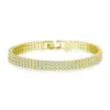 Mode Cubic Zirconia Tennis Armband Bangle Guld Silver Färg Charm Armband för Kvinnor Bröllop Bröllopsfest Smycken