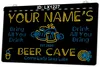 LX1227 seus nomes caneca de bar em casa venha cedo ficar atrasado Cerveja Cave sinal de luz dupla cor 3d gravura
