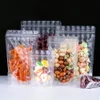 1000 pezzi 3D in plastica trasparente stand up con chiusura a cerniera borsa con chiusura a cerniera riciclabile buste autosigillanti per biscotti borsa per alimenti