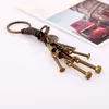 Retro Bronze Robot Keychain Movable Screw Bolt Robot Keyring Bag Hangs Rings Key Holders Fashion Jewelry Will and Sandy