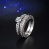 Brilliant Cut 1 Carat Cubic Zirconia Wedding Anniversary Engagement Bridal Ring Set Fashion Party Jewelry R010 210714