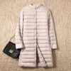 Sanishroly женщин MIDI длинное пальто осень зима ультра свет вниз парку женская белая утка куртка плюс размер 2xL SE593 210923