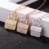 High Quality Necklace Designer Jewelry necklaces for women Gold Lock Pendant Men Elegant Silver Chain With box