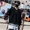 メンズパーカースウェットファッションストリートウェアTechwearスウェットシャツヒップホップ服男性ブラックスタイリッシュなパンクカジュアルリボンスケートボード