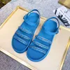 2021 Luxury foam runner Women Designer Sandals Fashion sheepskin Flat Slides for sports and leisure Platform versatile Ribbons chain Sandal